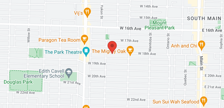 map of 352 W 18TH AVENUE